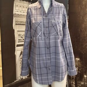 Plaid Flannel Hooded Women's Shirt/jacket